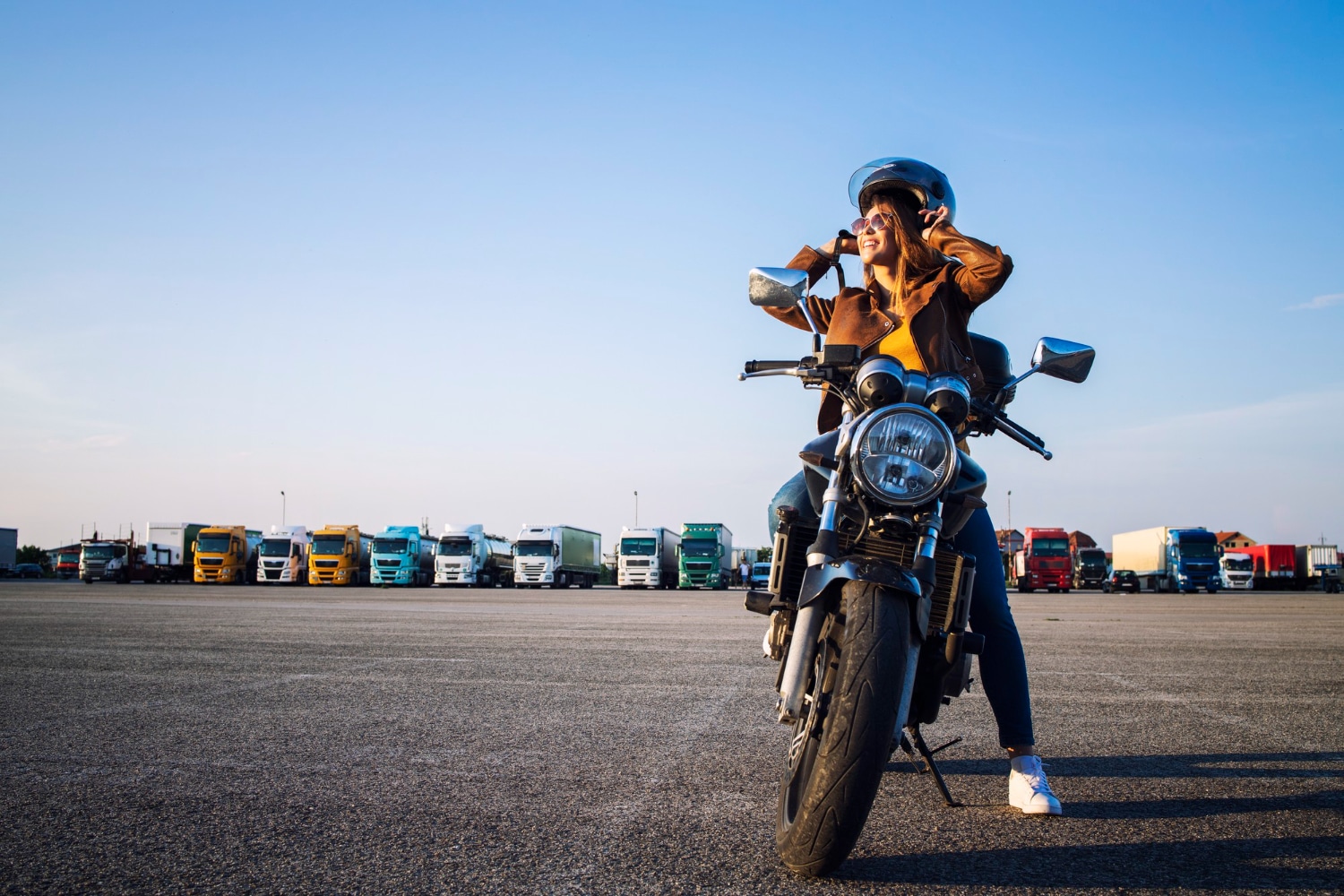 Lady in Motorcycle